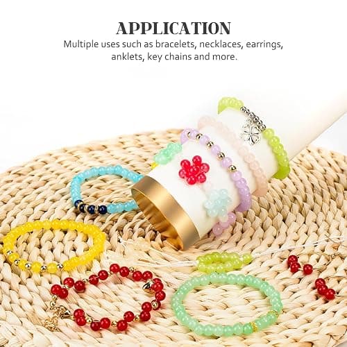 Sistenia 6mm Glass Beads Bracelet Making Kit 1400pcs, 24 Colors Crystal Beads for Jewelry Making Round Beads DIY Crafts with Spacer Beads Charms Accessories thumbnail 7