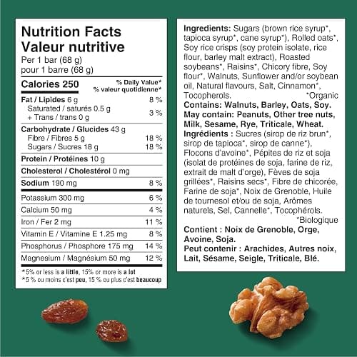 CLIF BAR Energy Bars, Oatmeal Raisin Walnut, Granola Bar, High in Protein, Contains 70% Organic Ingredients, 680 g (Pack of 10) thumbnail 2