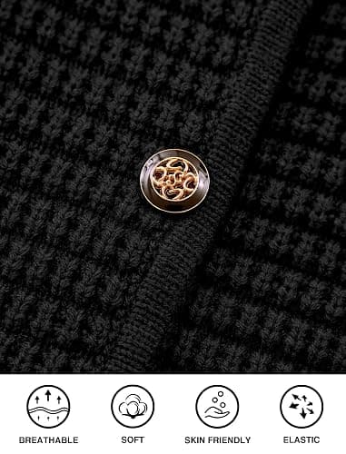 PRETTYGARDEN Women Knit Cardigan Sweaters Fall Fashion Long Sleeve Open Front Button Down Trendy Casual Jacket Winter Clothes thumbnail 8