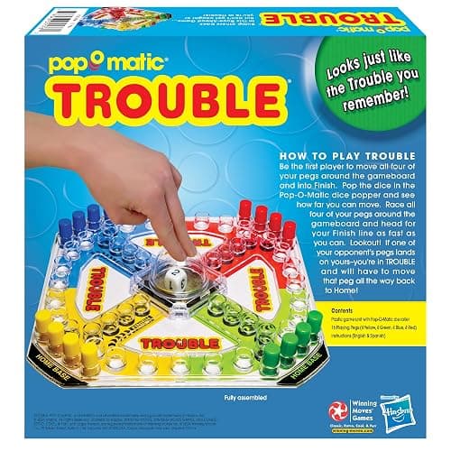 Winning Moves Classic Trouble with Retro Artwork and Pop-o-Matic Popper Games USA, Designed for Kids, Ages 5+ Perfect for an Indoor Interactive Activity (1176) thumbnail 3