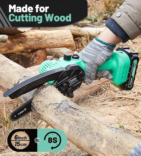 Tietoc Mini Chainsaw 6-Inch with 2 Batteries, Electric Saw Gifts for Women Dad Husband Gardener, Cool Gadgets for Men 2026, Mens Gifts for Birthday Anniversary Christmas for Adults Men Dad thumbnail 2