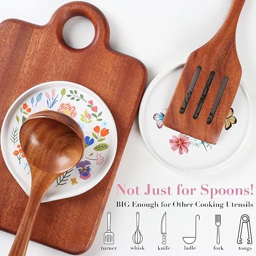 Ceramic Spoon Rest for Stove Top - Cute Spoon Holder for Kitchen Counter - White Coffee Spoon Rest Utensil Rest Spatula Rest - Farmhouse Kitchen Counter Decor (Butterfly Spoon Rest) thumbnail 4