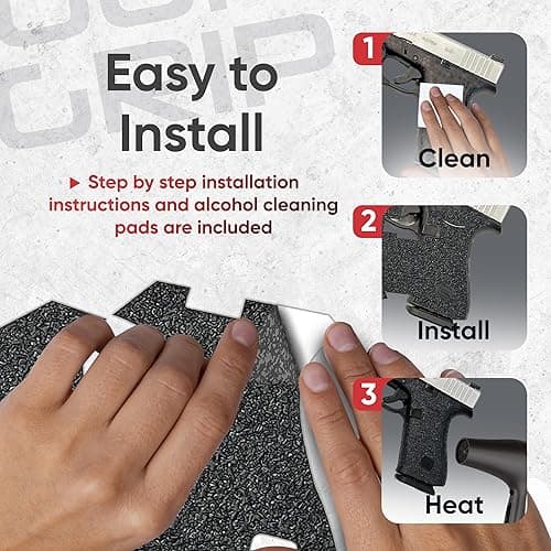 Handleitgrips Handgun Grip Tape Compatible with Glock 43x and Glock 48 - Rubber Pistol Grip Wrap Tape, Easy Install Accessories, Veteran Owned, Made in The USA - Black thumbnail 4