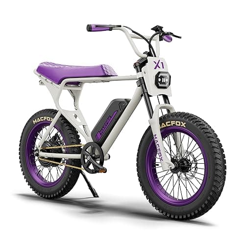 MACFOX Electric Bike for Adults Wheelies with 750W Motor and 48V 10.4Ah Ebike Battery, 25MPH Max 38 Miles Electric Motorcycle 20" Fat Tire Dirt Bike with Dual Disc Brakes and Shock Absorbers