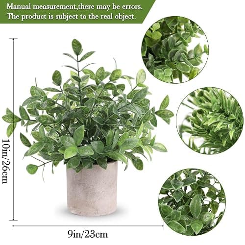 Der Rose 3 Pack Mini Potted Fake Plants Artificial Plastic Eucalyptus Plants Centerpieces for Table Home Office Desk Accessories Farmhouse Room Classroom Decor thumbnail 3