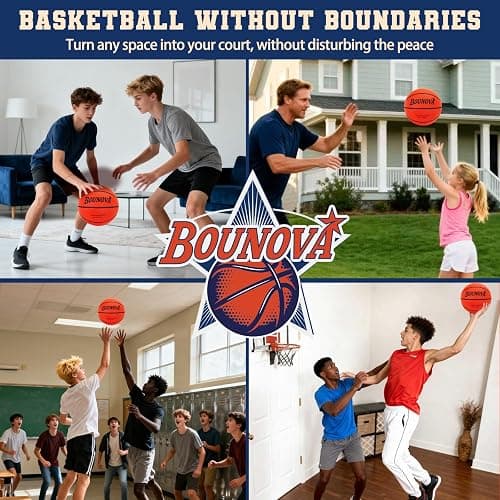 BOUNOVA Silent Basketball | Real Feel Powerful Bounce | Elegant Gift Box Packaging | Durable Pro-Grade PU Foam | Indoor Basketball for Quiet Dribbling & Training thumbnail 8