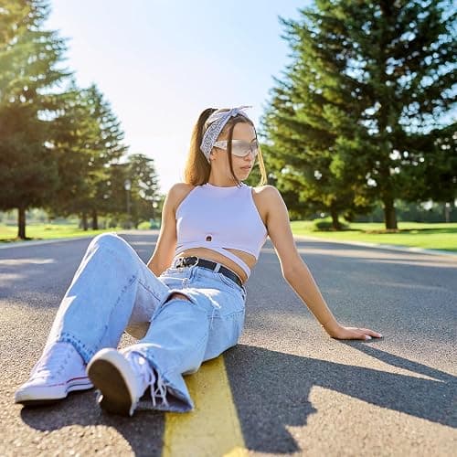 Ovveroche 3 Pairs Y2K Sunglasses for Women Men Trendy Shield Wrap Around Sun Glasses Oversized Fashion Frameless Glasses thumbnail 4