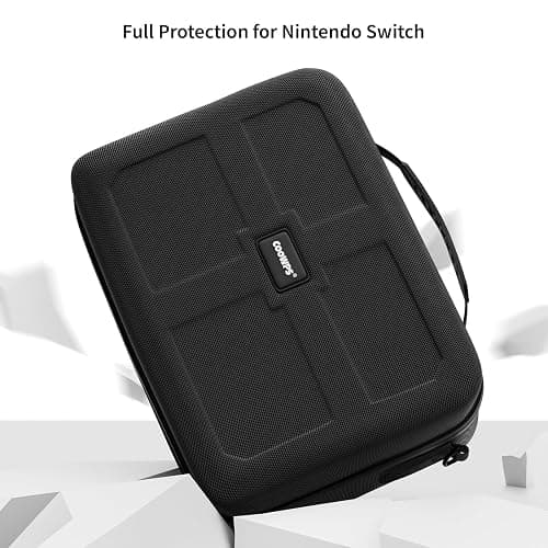 COOWPS Switch Case for Nintendo Switch and Switch OLED Model, Portable Full Protection Carrying Travel Bag with 18 Game Cards Storage for Switch Console Pro Controller Accessories Black thumbnail 4