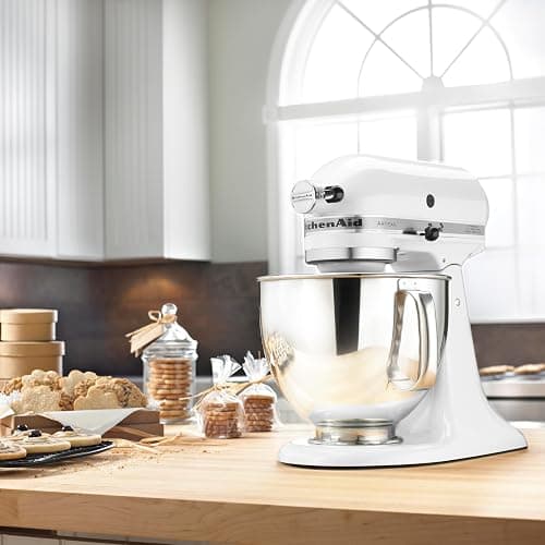 KitchenAid Artisan Series 5 Quart Tilt Head Stand Mixer with Pouring Shield KSM150PS, White thumbnail 2