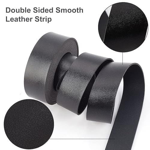 GORGECRAFT 118 Inch Black Double Sided Leather Strip Strap 1.18 Inch Wide Smooth Leather Belt Wrap Flat Cord for DIY Crafts Projects Clothing Making Bag Handles Belts thumbnail 4