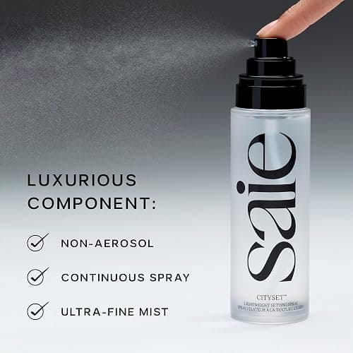 Saie CitySet Lightweight Makeup Setting Spray, Vegan (3.21 oz) | Dewy Setting Spray for Makeup, Non-Aerosol, Ultra-Fine Face Mist for Hydrating & Comfortable 16-Hour Wear thumbnail 6