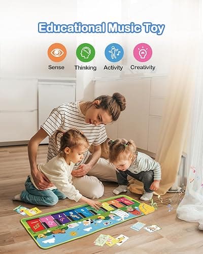 FOKI Floor Piano Mat for Toddlers, Sensory Educational Dancing Musical Keyboard Carpet Toy, Animal Sounds Touch Playmat Blanket, for 1 to 5 Years Old Boy and Girl thumbnail 5