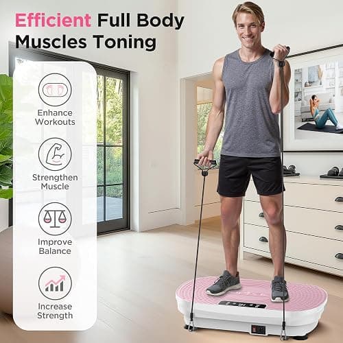 FEIERDUN Vibration Plate Exercise Machine, Vibration Plate for Lymphatic Drainage, Vibrating with Wider Plate,Vibration Platform with LED Screen for Weight Loss,150/180Kg Capacity thumbnail 3