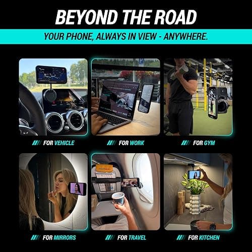CARMOUNT Clutch-X One – Upgraded Vacuum Phone Mount Suction Cup Car Phone Holder for iPhone, Window Phone Mount, 360° Vacuum Magnetic Phone Holder for Car, Magnetic Phone Holder with Suction Cup thumbnail 3