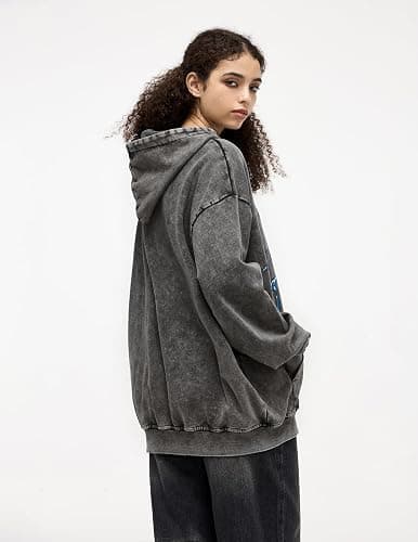Aelfric Eden Mens Lightning Graphic Hoodies Print Oversized Unisex Streetwear Vintage Hoodie Y2k Sweatshirt Pocket Pullover thumbnail 4