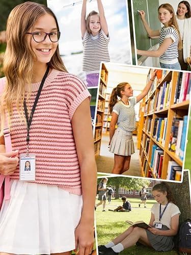 Seiciviy Girls Summer Cute Tops School Picture Day Teen Tween Sweater Vest Striped Short Sleeve Trendy Knit Outfits thumbnail 4