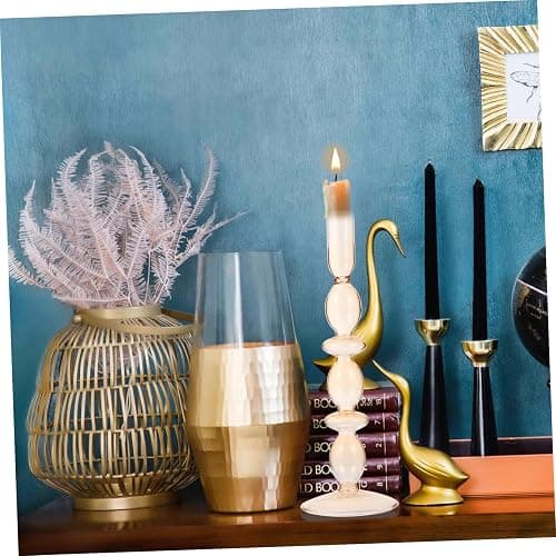 ULTNICE 1 Pc Romantic Retro Candle Holder Glass Candlesticks Home Candle Holder Dinner Candlestick Desktop Decor Champagne AG29UEJ21716W9T9N 26.5x9cm thumbnail 7