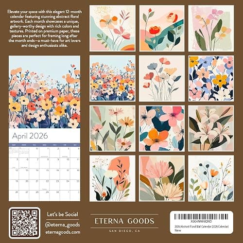 2026 Floral Art Calendar | Modern Art Deco Flower Wall Calendar for 2026, Get Lost In Vintage Beauty with This Elegant Floral Aesthetic Hanging Wall Planner For Your Boho Home thumbnail 7