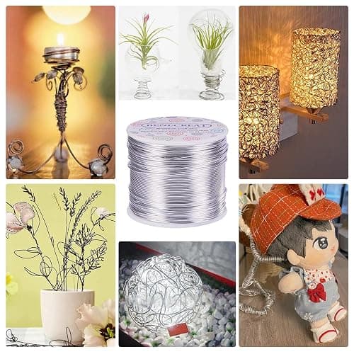 BENECREAT 18 Guage Aluminum Wire (18 Gauge,492 FT) Anodized Jewelry Craft Making Beading Floral Colored Aluminum Craft Wire - Silver thumbnail 8
