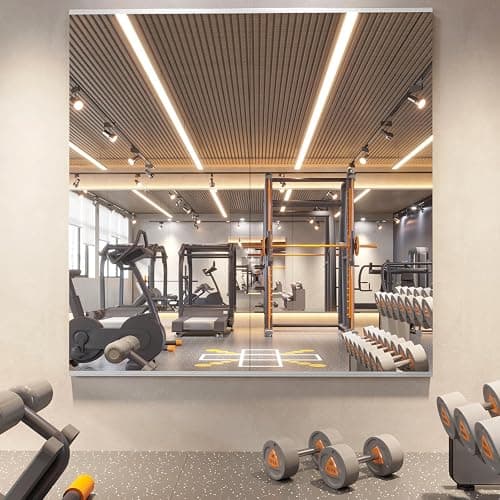 pertetey Home Gym Mirror, 56X16 Inch(Each)-2Pack Large Frameless Tempered Glass Full Body Wall Mounted for Yoga, Exercise, Dance Studio - Image 1