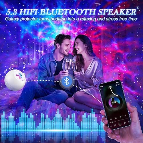Star Projector, 15 Sounds & 15 Colors & Bluetooth Speaker, Galaxy Light Projector for Bedroom, Star Lights for Ceiling Projector, Kids Night Light thumbnail 4