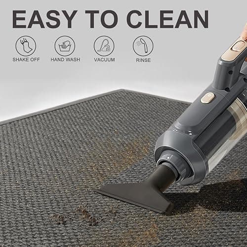 LEKEEPGO Door Mat 24"x36", Non Slip Door Mat Indoor Entrance, Rubber Backing Front Indoor Door mat Washable Absorbent Low-Profile Entryway Entry Resist Dirt Inside Door Mats, Grey thumbnail 7