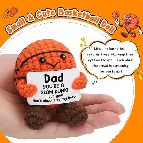YUEYUQIU Christmas Dad Gifts from Daughter Son Wife - Cool Handmade Crochet Small Basketball, Ideal Birthday Xmas Presents for Dad Father Daddy New Dads - Christmas Stocking Stuffers for Dads thumbnail 2