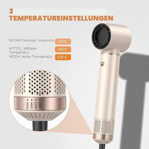 OKWRAP Haarstyler Hair Styler Set Hairstyler 5 in 1 Lockenstab Luft | Hairstyler Föhn 5 in 1 Mit Rundbürstenföhn for Styling Föhn Lockenstab Luft Für Glätten, Trocknen, Volumen, Locken thumbnail 5