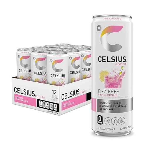 CELSIUS Fizz Free Pink Lemonade, Sugar Free Energy Drink, 12 Fl Oz (Pack of 12) - Image 1