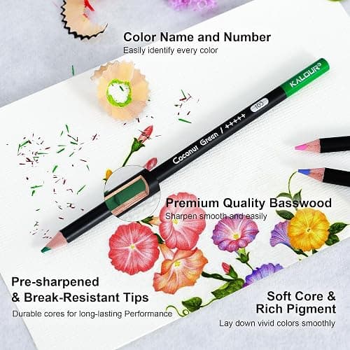 KALOUR 72 Count Colored Pencils for Adult Coloring Books, Soft Core,Ideal for Drawing Blending Shading,Color Pencils Set Gift for Beginners Artists thumbnail 3