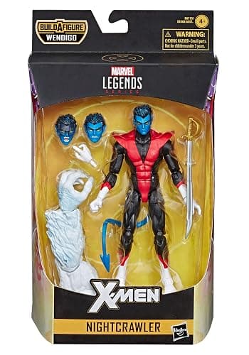 Marvel Classic Hasbro Legends Series 6" Collectible Action Figure Nightcrawler Toy (X-Men/X-Force Collection) – with Wendigo Build-A-Figure Part, Brown/A - Image 1