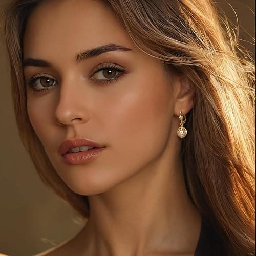 Barzel 18K Gold Plated Pearl Dangling Drop Earrings thumbnail 3