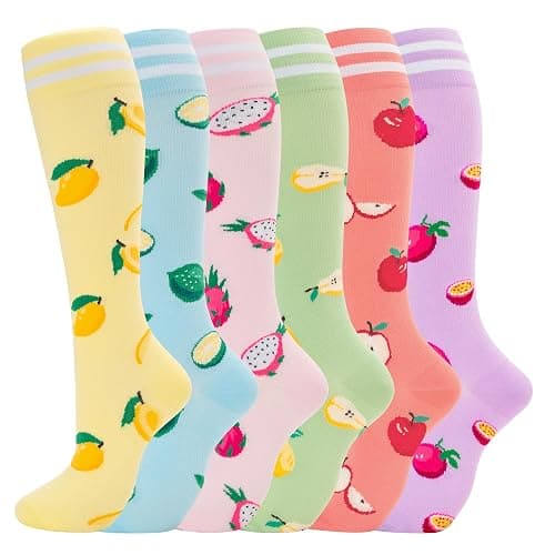 fenglaoda Compression Socks for Women Men Support Circulation 6 Pairs Socks For Nurse, Travel, Flight - Image 1