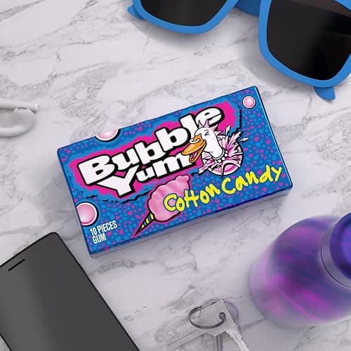 BUBBLE YUM Cotton Candy Flavored Chewy, Bubble Gum Packs, 2.82 oz (12 Count) thumbnail 5