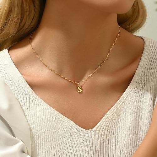 Havopso Dainty Gold Initial Necklaces for Women 18K Gold Plated Tiny Gold Letter Necklace Trendy Cute Personalized Monogram Name Necklace for Women Jewelry A-Z thumbnail 6