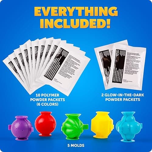 Blue Marble Bouncy Ball Science Kit - Make Up to 45 Glow in The Dark Bouncy Balls for Kids with 6 Colors & 5 Mold Shapes, DIY STEM Projects, Science Kit, Kids Science Projects thumbnail 5