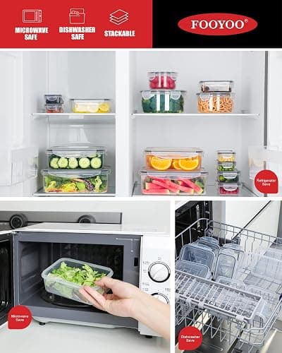 FOOYOO 56 Pcs Large Food Storage Containers Set with Lids, Airtight Plastic Containers for Pantry & Kitchen Organization, BPA-Free, Leak-Proof thumbnail 3