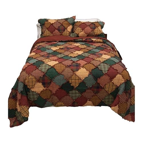 Donna Sharp Cotton Full/Queen Quilt - Campfire, 91" x 91" | Pieced and Patchwork Pattern, Fits Queen Size and Full Size Beds, Machine Washable thumbnail 3