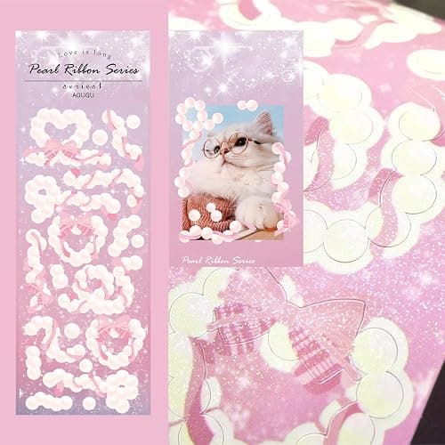 25 Sheets Cute Laser Deco Stickers Set, Decor Kpop Stickers. for Photocards, Headphones, Water Bottle, Phones, laptops, Planner thumbnail 5