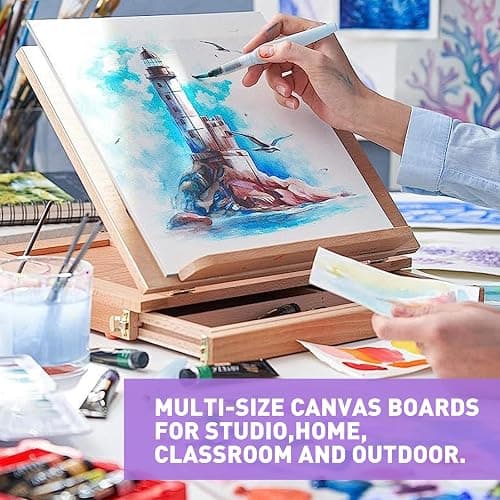 ESRICH 24Pack Canvas for Painting, 6pcs Each of 4x4, 6x6, 8x8, 10x10 Canvas Boards for Painting, Art Supplies of Blank Canvas for Adults&Kids, Pre-Primed Painting Canvas for Acrylic, Oil & Watercolor thumbnail 6