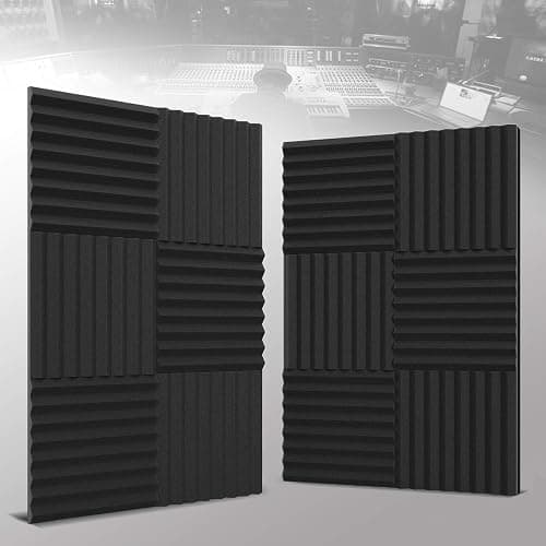 audiosoul 52 Pack Acoustic Panels 1 X 12 X 12 Inches - Acoustic Foam - High Density- Soundproof Studio Wedges - Charcoal thumbnail 6
