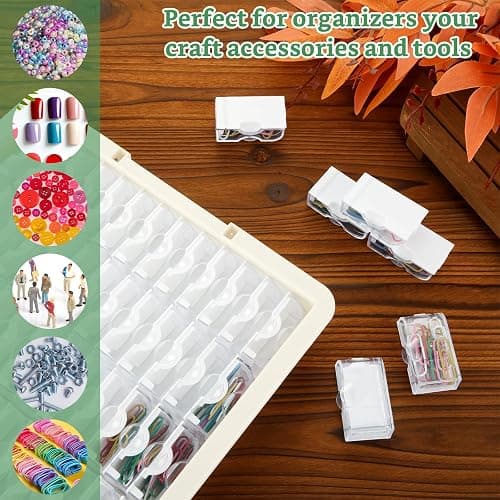FWEEK Modern Clear Plastic Bead Storage Box with 78 Compartments, Portable Jewelry Organizer for DIY Crafts, Bracelets, Nails thumbnail 6