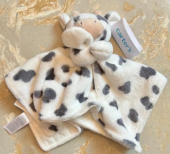 Kids Preferred Carter's Cow Plush Stuffed Animal Snuggler Lovey Security Blanket thumbnail 2