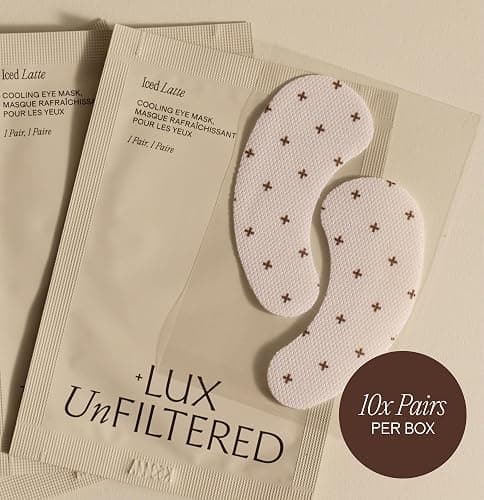 + Lux Unfiltered - Iced Latte Cooling Under Eye Patches - Eye Masks | Caffeine, Niacinamide & Hyaluronic Acid Eye Mask (10 Pairs) - Depuffs, Brightens Dark Circles, Hydrates - Vegan, Cruelty-Free thumbnail 5