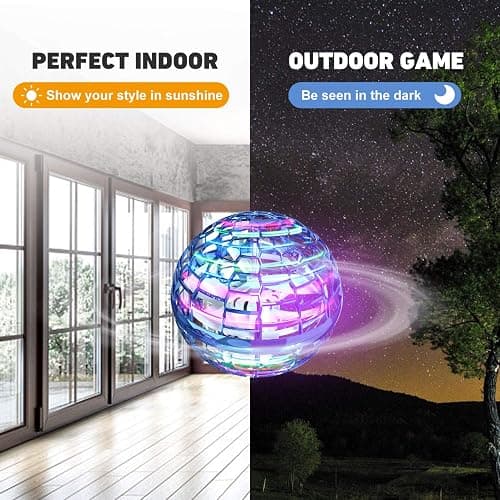 MERRYHOME 2025 Flying Orb Ball Toy: Boomerang Hover Ball Flying Toys, Magic RGB Lights Controller Mini Drone, Floating Ball Toy Fly Spinners Cool Stuff for Kids Adults Birthday Gift (Pink) thumbnail 8