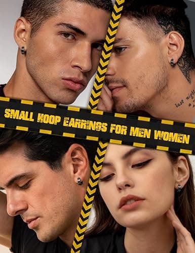 black huggie earrings thumbnail 4