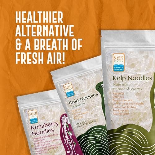 Sea Tangle Kelp Noodles (12oz) - Low Calorie Asian Noodles for Healthy Noodle Dishes - Gluten Free, Keto Noodle Sub for Rice Noodles, Glass Noodles, Pad Thai Noodles, Vermicelli thumbnail 8