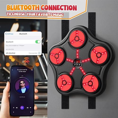 Scvcid Cool Boxing Machine Toys for Kids Aged 3-12, Wall-Mounted Smart Bluetooth Punching Bag, Boxing Training Equipment with Boxing Glove, Birthday Gifts for 3 4 5 6 7 8 9 10 11 12 Year Old Boys thumbnail 3