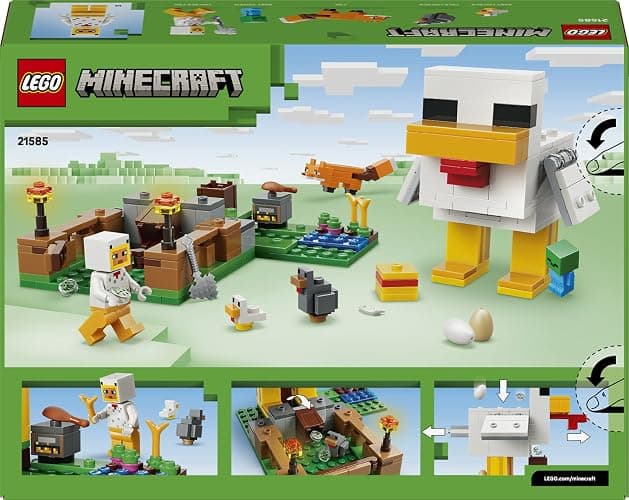 LEGO Minecraft Hühnerfarm - Spielzeug zum Bauen mit Hühner Fan Minifigur, Baby Zombie und Fuchs Figuren - Set mit Minecraft Figur - Ostergeschenke für Jungen und Mädchen ab 7 Jahren - 21585 thumbnail 12
