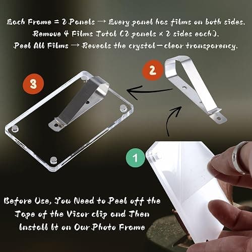 MOTOFITOOL Car Sun Visor Photo Holder, 4 Pack Universal Magnetic Car Visor Clip, Personalized Picture Frame for Cars, Photo car visor clip thumbnail 6